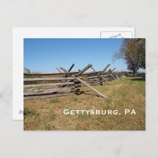 houten hek in Gettysburg PA Briefkaart (Voorkant / Achterkant)