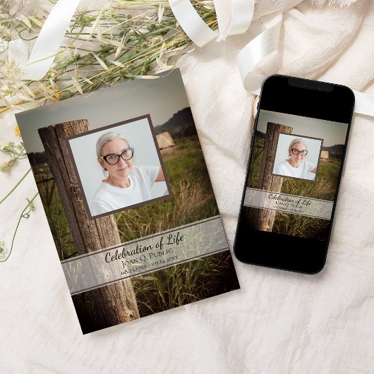 Houten hek Post Boerderij Viering van het Leven Kaart