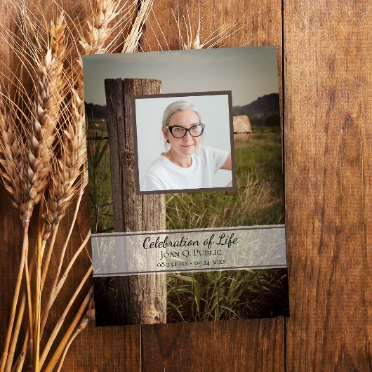 Houten hek Post Boerderij Viering van het Leven Kaart