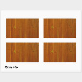 Houten hek rechthoekige sticker (Vel)
