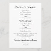 Houten hek Wildflowers Funeral Service Memorial Programmakaart (Achterkant)