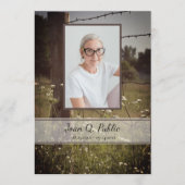 Houten hek Wildflowers Funeral Service Memorial Programmakaart (Voorkant)