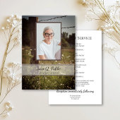 Houten hek Wildflowers Funeral Service Memorial Programmakaart