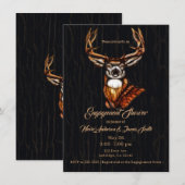 Houten Heren Rustiek Country Verloving Douche Kaart (Voorkant / Achterkant)