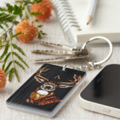 Houten Heren Rustiek Land Uniek Monogram Sleutelhanger (Voorkant Rechts)