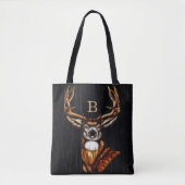 Houten Heren Rustiek Land Uniek Monogram Tote Bag (Voorkant)