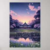 Houten herenhuis te midden van Natuur omhelzing Poster (Voorkant)