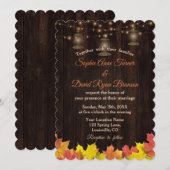 Houten Herfst Bruiloft met Oude Lantaarns Kaart (Voorkant / Achterkant)