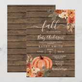 Houten Herfst In Love Boho Bloemenpompoen Baby sho Kaart (Voorkant / Achterkant)