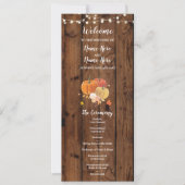 Houten Herfst Pompoen Trouwprogramma Details Rusti Kaart (Voorkant)