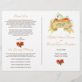 Houten Herfst Thanksgiving Pompoenen Trouwprogramm Flyer (Voorkant)