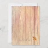 Houten Herfst Vriendschap Verlengingsceremonie Kaart (Achterkant)