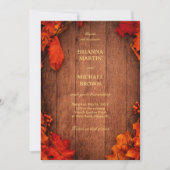 Houten Herfstbladeren met een Rustieke Uitstraling Kaart (Voorkant)