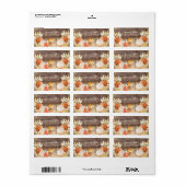 Houten Herfstbladeren Pompoenen Retouradres Label (Full Sheet)