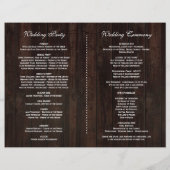 Houten herfstloof wijnvat trouwprogramma flyer (Achterkant)