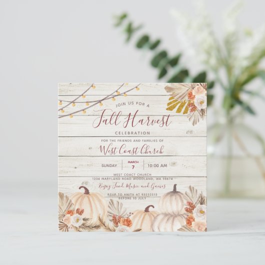 Houten herfstplukfeest, herfstfeest, herfstgemeens kaart (Staand voorkant)