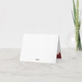 Houten herfsttrouw rode bladeren & snoerlichtjes bedankkaart (Achterkant)