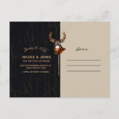 Houten Herten Landelijk Land Stuur de Datum Aankondigingskaart (Achterkant)