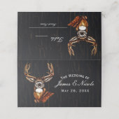 Houten Herten Rustiek Landelijk Tafelnummer Plaatskaartje (Buitenkant ongevouwen)