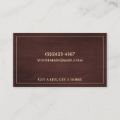 Houten Hoefijzer Paardensportdienst Visitekaartje (Achterkant)