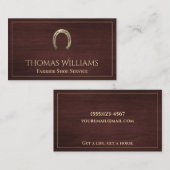 Houten Hoefijzer Paardensportdienst Visitekaartje (Voorkant / Achterkant)