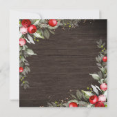 Houten Holly Berry Holiday Open House Uitnodiging (Achterkant)