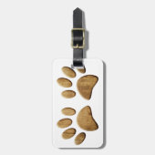 Houten Hond Pootafdruk Bagagelabel (Voorkant verticaal)