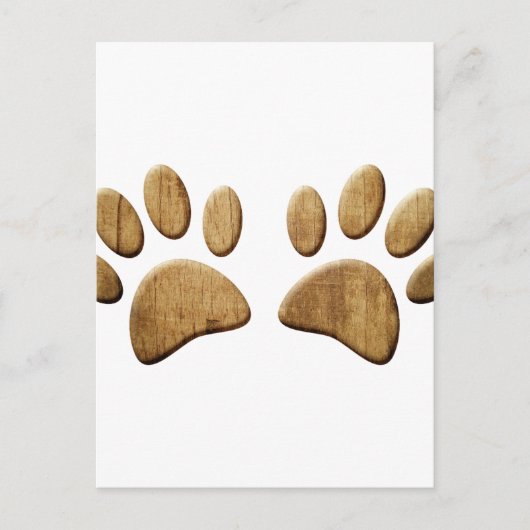 Houten Hond Pootafdruk Briefkaart (Voorkant)