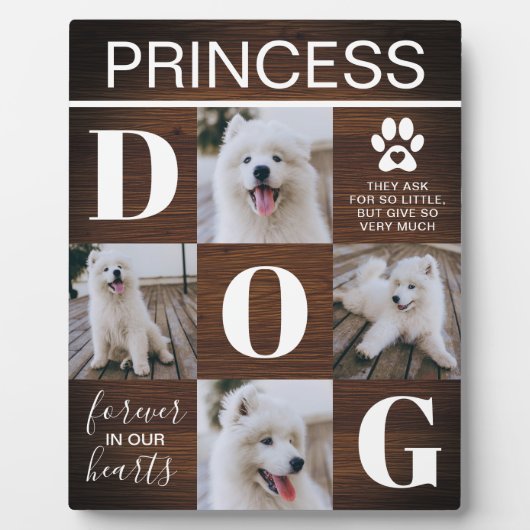 Houten Hondengedenkfoto met Landelijke Sfeer Fotoplaat (Voorkant)