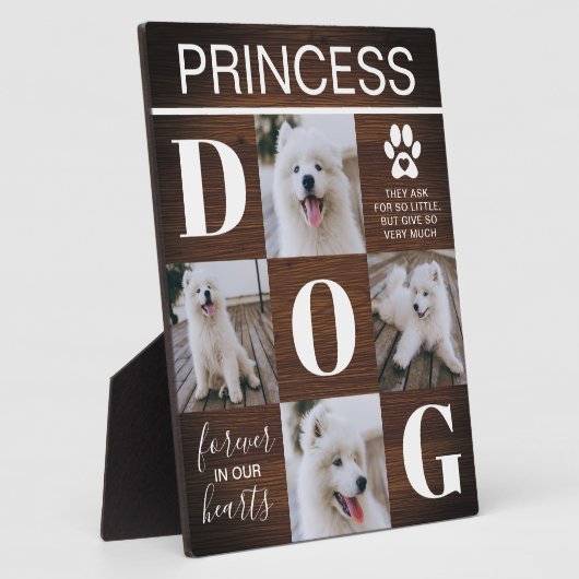 Houten Hondengedenkfoto met Landelijke Sfeer Fotoplaat (Zijkant)