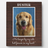 Houten Hondenherdenkingsfoto met Rustieke Uitstral Fotoplaat (Voorkant)