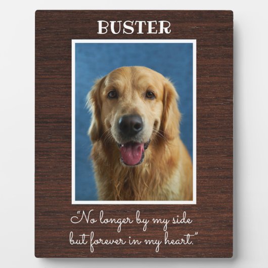 Houten Hondenherdenkingsfoto met Rustieke Uitstral Fotoplaat (Voorkant)