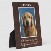 Houten Hondenherdenkingsfoto met Rustieke Uitstral Fotoplaat (Zijkant)