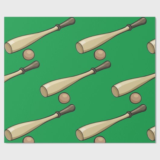 Houten honkbalbak cadeaupapier (Vlak)