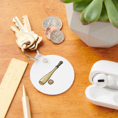 Houten honkbalbak sleutelhanger