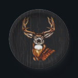 Houten hout Deer Rustic Land - Gepersonaliseerde p Papieren Bordje<br><div class="desc">Pas aan met om het even welke tekst. Overeenkomende objecten zijn beschikbaar.</div>