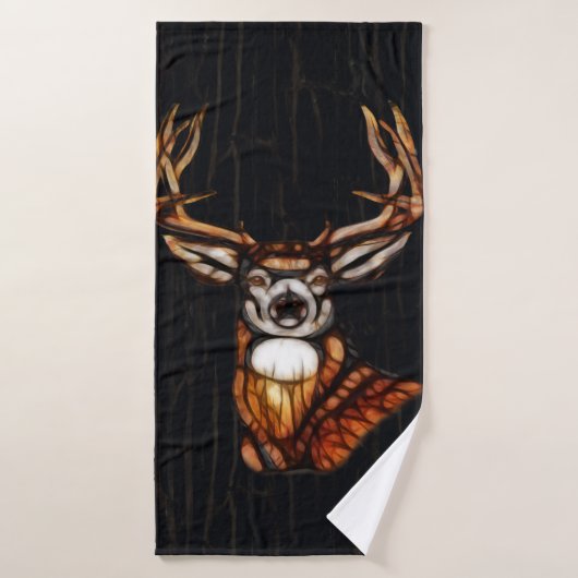 Houten hout Deer Rustic Land op maat Bad Handdoek (Badhanddoek)