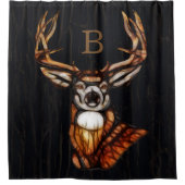 Houten hout Deer Rustic Land op maat Douchegordijn (Voorkant)
