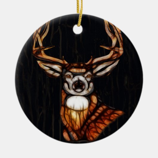 Houten hout Deer Rustin Land Eenduidig Koerhuis Keramisch Ornament (Voorkant)