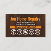 Houten Hout Geel Tab van Handyman Visitekaartje (Voorkant)