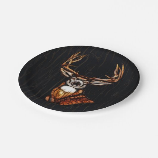 Houten Hout Herten Rustiek Land Gepersonaliseerde  Papieren Bordje (Gekanteld)