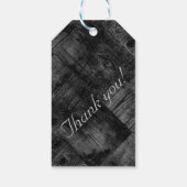 Houten hout textuur grijs zwart wit cadeaulabel (Achterkant)