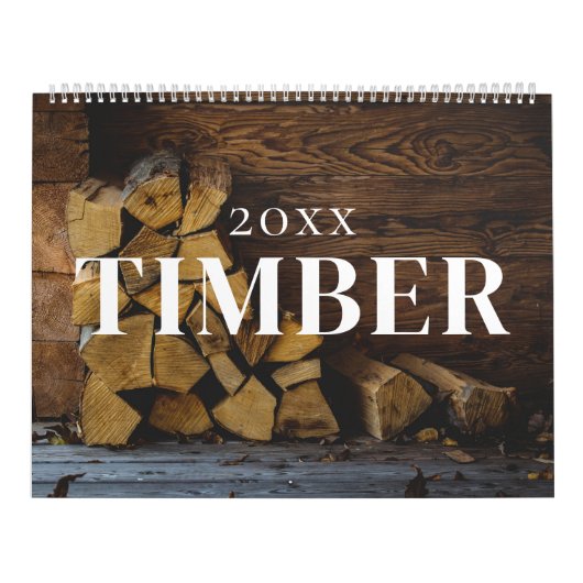 Houten houten log esthetische natuur wand kalender (Hoes)