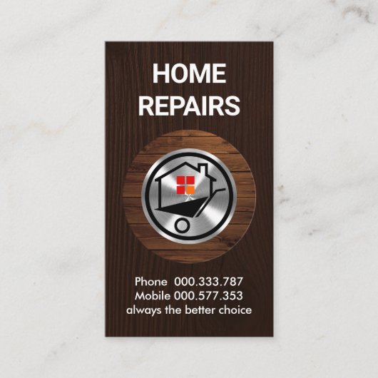 Houten houten Placard Home Wielwagen Visitekaartje (Voorkant)