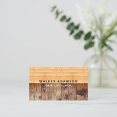 Houten Houtnerf Look - Professioneel Visitekaartje (Staand voorkant)
