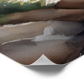 Houten huis aan rivier 4 poster (Hoek)