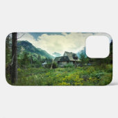 Houten huis, berg natuur landschap. Case-Mate iPhone case (Achterkant (horizontaal))