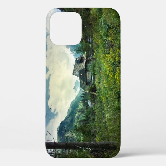 Houten huis, berg natuur landschap. Case-Mate iPhone case (Achterkant)