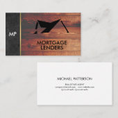 Houten Huis Icoon | Makelaar Visitekaartje (Voorkant / Achterkant)