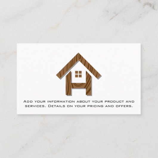 Houten Huis Logo | Timmerwerk Visitekaartje (Achterkant)